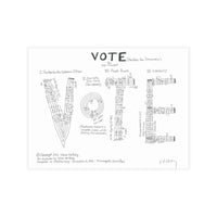 "VOTE (Fanfare for Democracy)" Postcard – Steve Heitzeg (ecoscore)