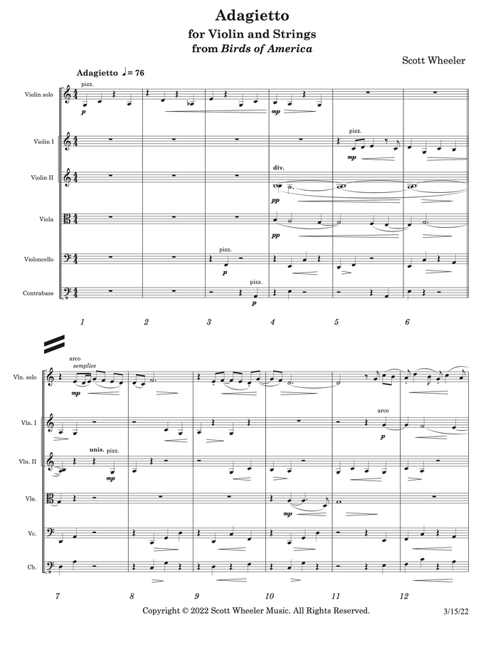 Adagietto (from Birds of America) - Scott Wheeler