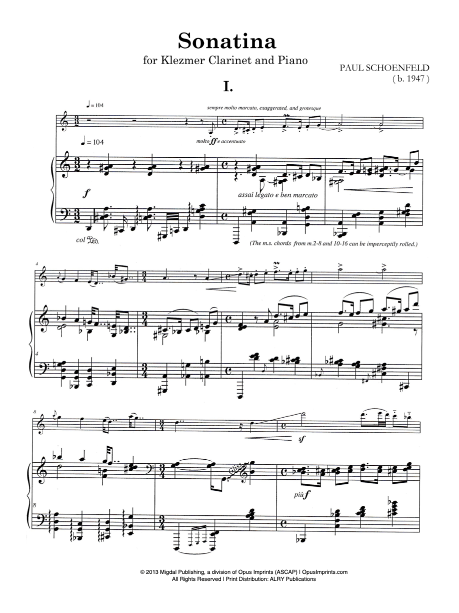 Klezmer Sonatina - Paul Schoenfeld