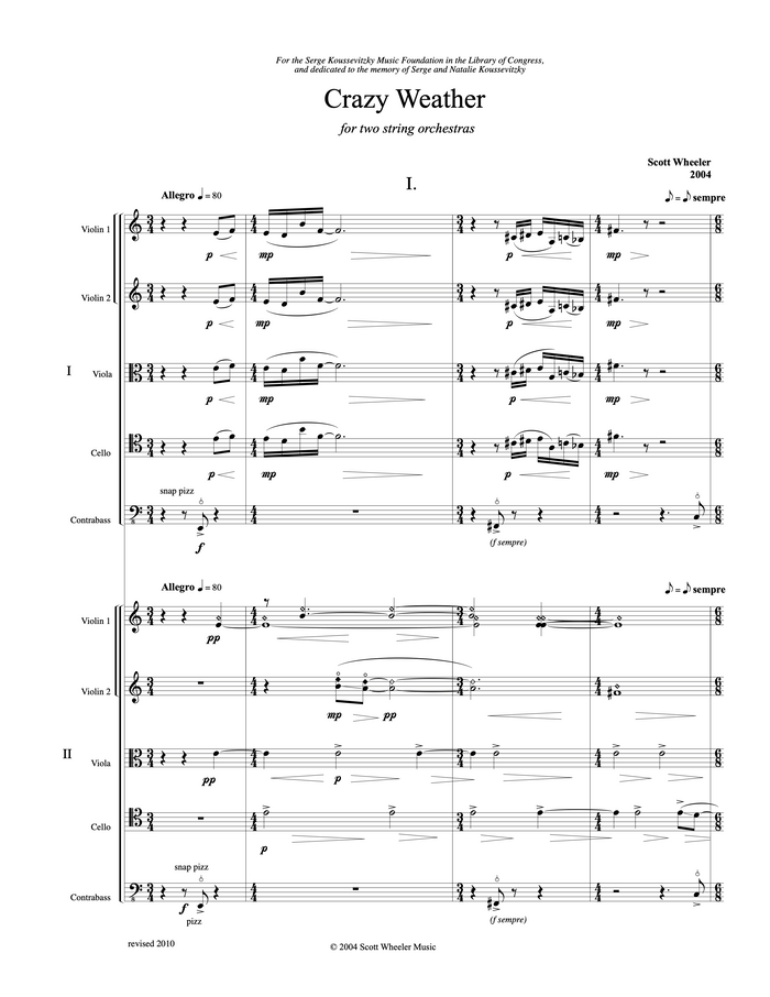 Crazy Weather - for two string orchestras – Scott Wheeler