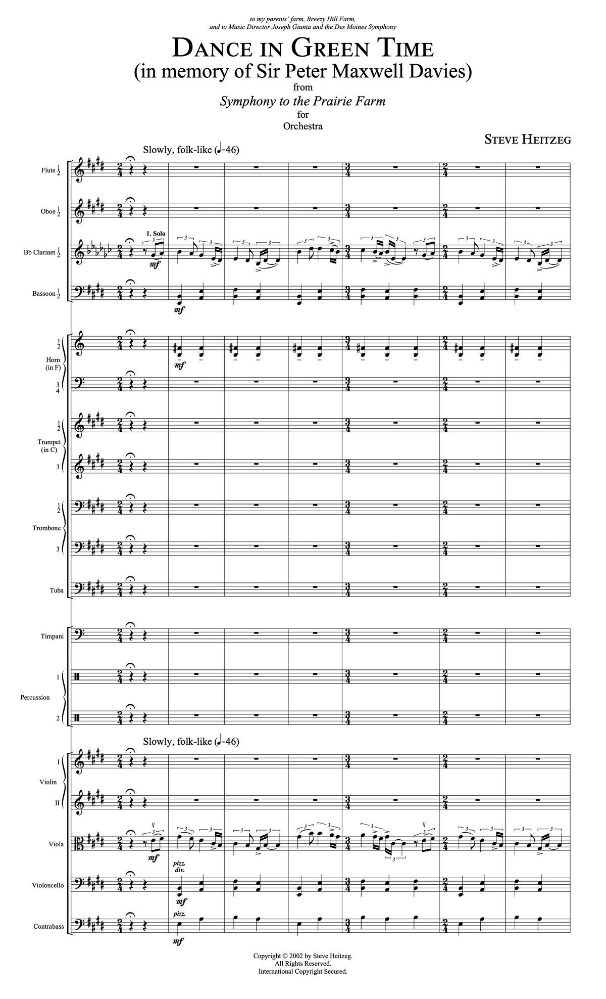 Dance in Green Time – From Symphony to the Prairie Farm – Steve Heitzeg