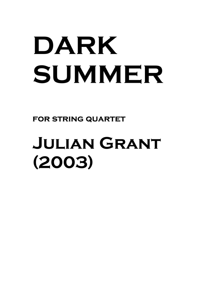 Dark Summer - Julian Grant