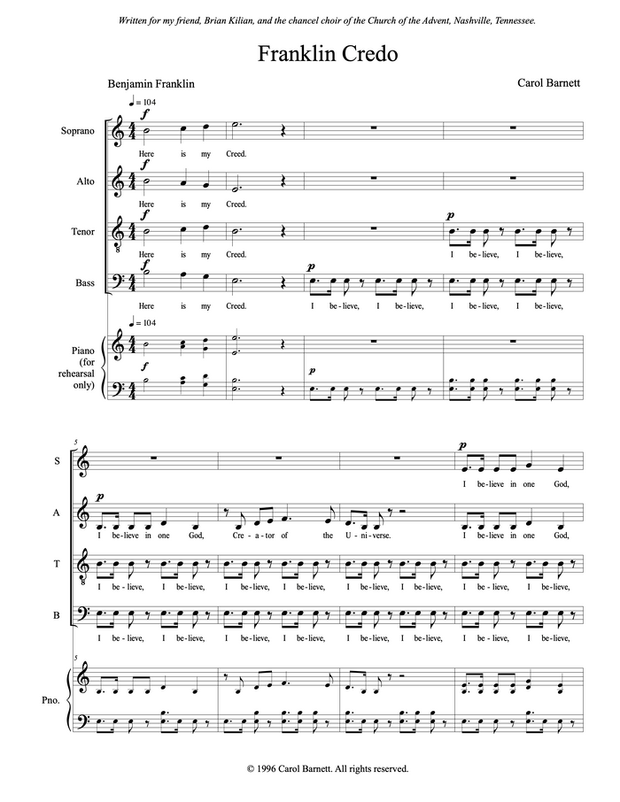 Franklin Credo – Carol Barnett