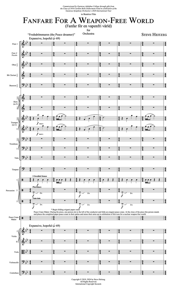 Fanfare for a Weapon-Free World – Steve Heitzeg