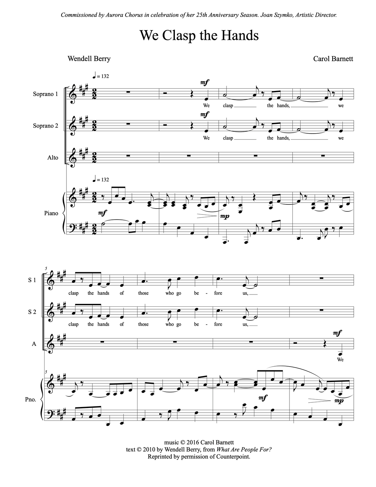 We Clasp the Hands – Carol Barnett