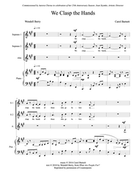 We Clasp the Hands – Carol Barnett