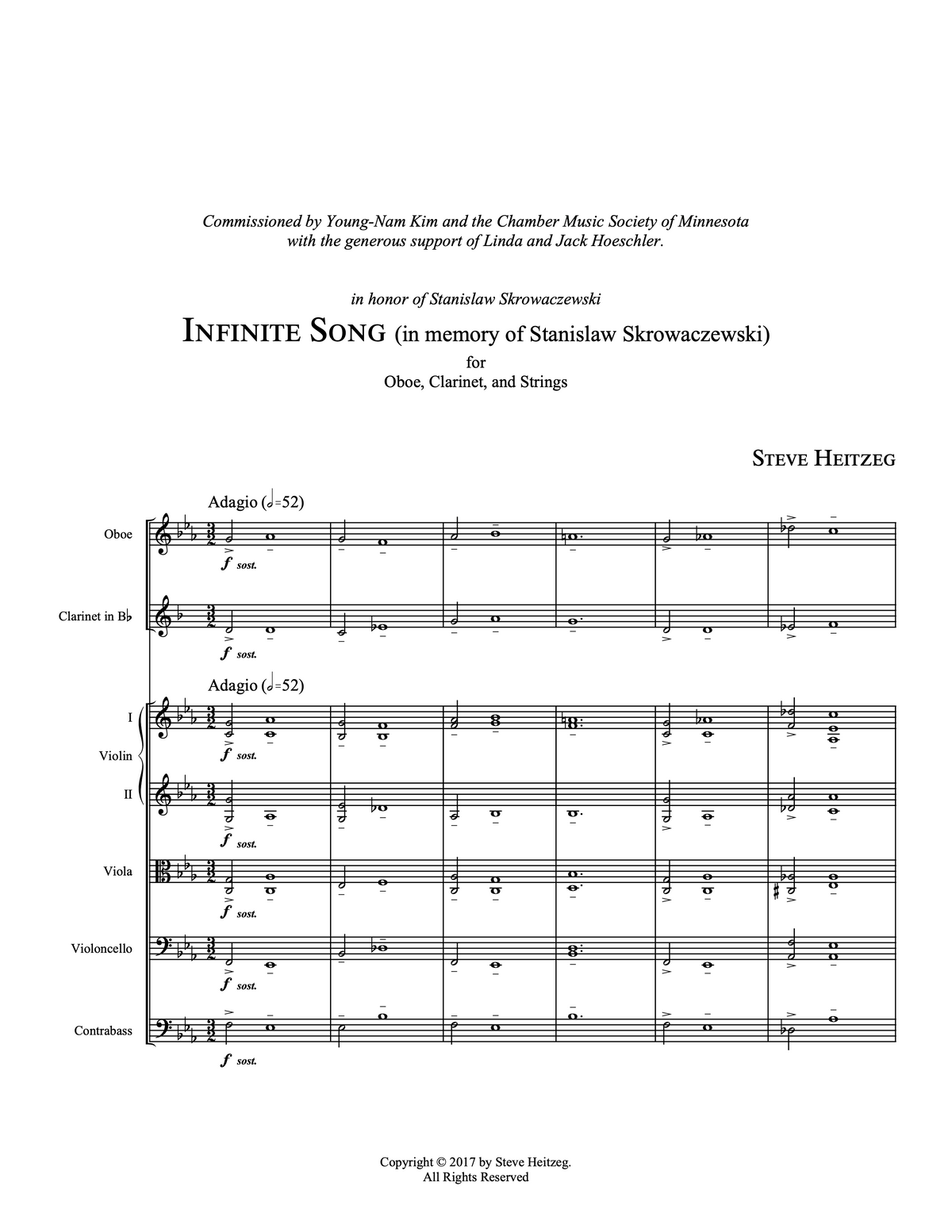 Infinite song (in memory of Stanislaw Skrowaczewski) – Steve Heitzeg
