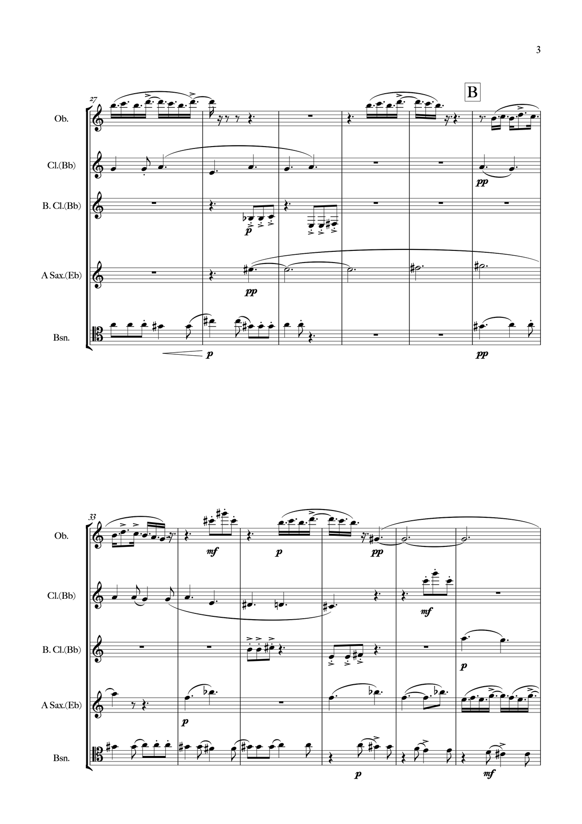 il mio bimbo....... tocca di luna...... – for reed quintet - Julian Grant