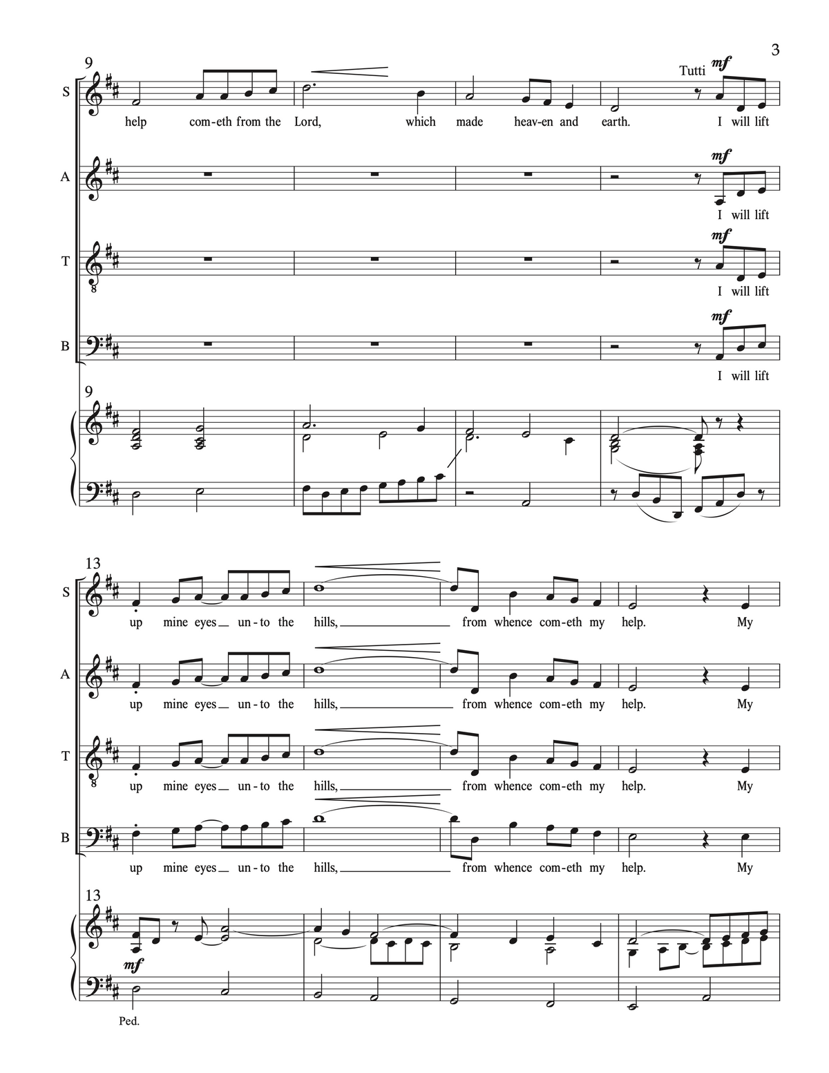 I Will Lift Up Mine Eyes (Psalm 121) –  David Evan Thomas