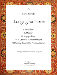 A Letter to Marianne Moore (from Longing for Home) – Carol Barnett