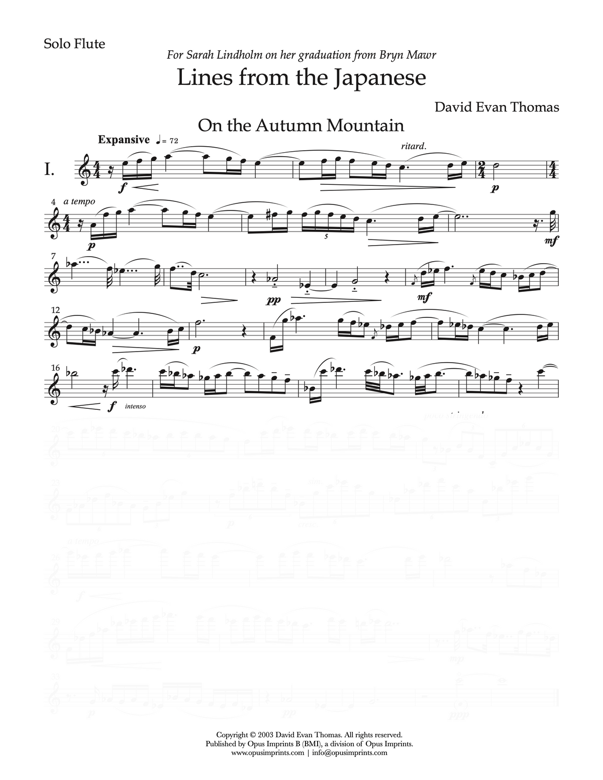 Lines from the Japanese – David Evan Thomas