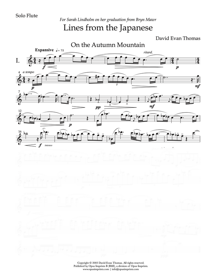 Lines from the Japanese – David Evan Thomas