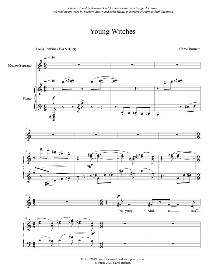 Mad Moonight (mezzo-soprano and piano)  – Carol Barnett