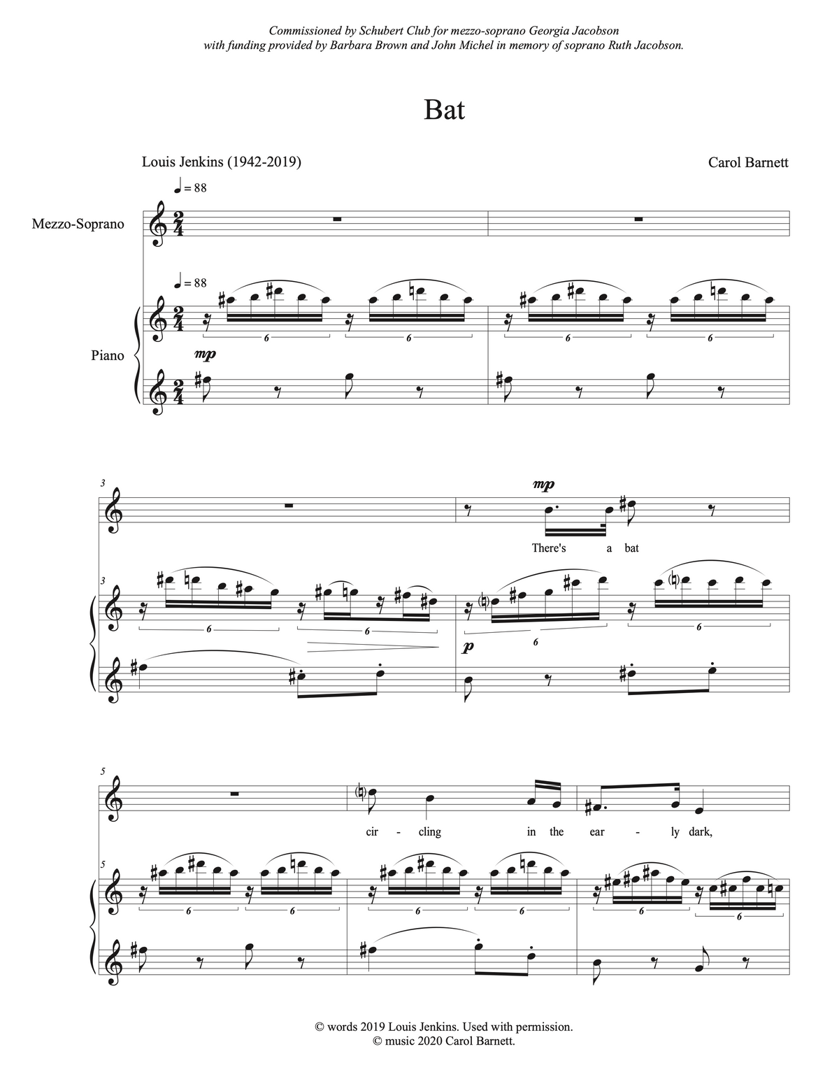 Mad Moonight (mezzo-soprano and piano)  – Carol Barnett