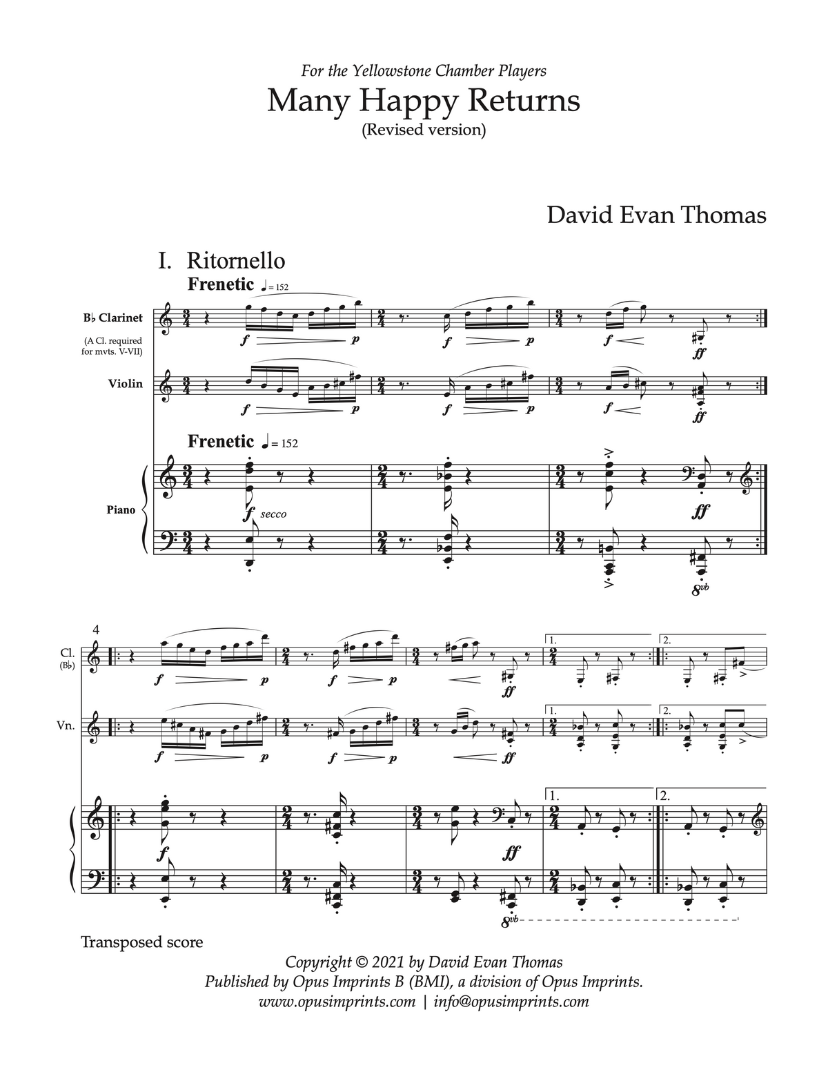 Many Happy Returns –  David Evan Thomas