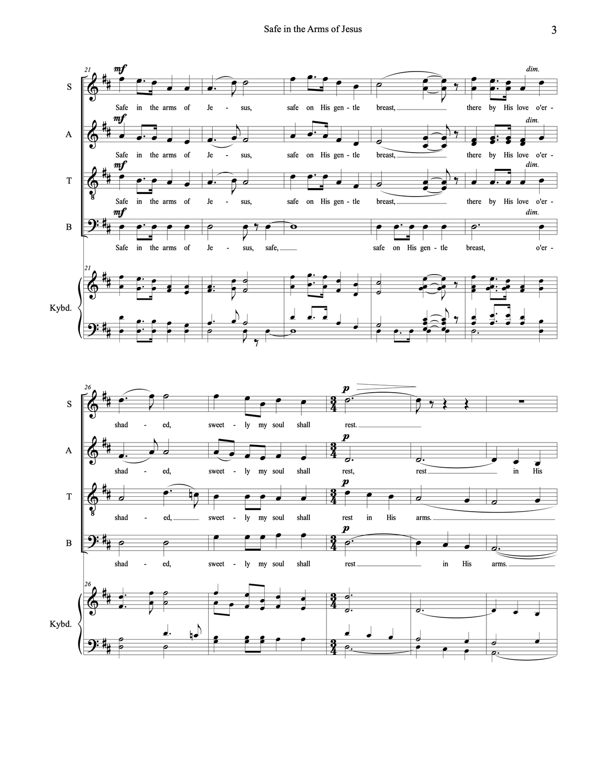 Safe in the Arms of Jesus – Carol Barnett