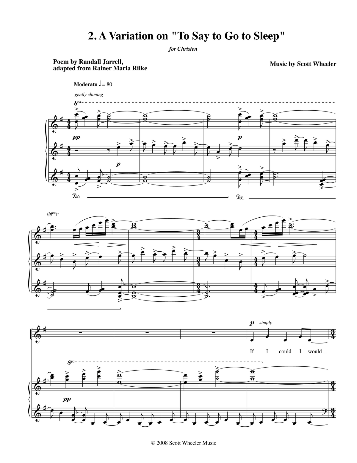 Singing to Sleep - Scott Wheeler