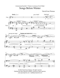 Songs Before Winter – David Evan Thomas