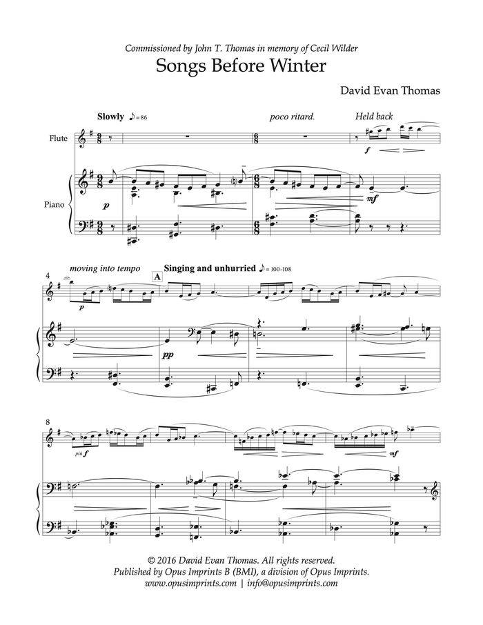 Songs Before Winter – David Evan Thomas