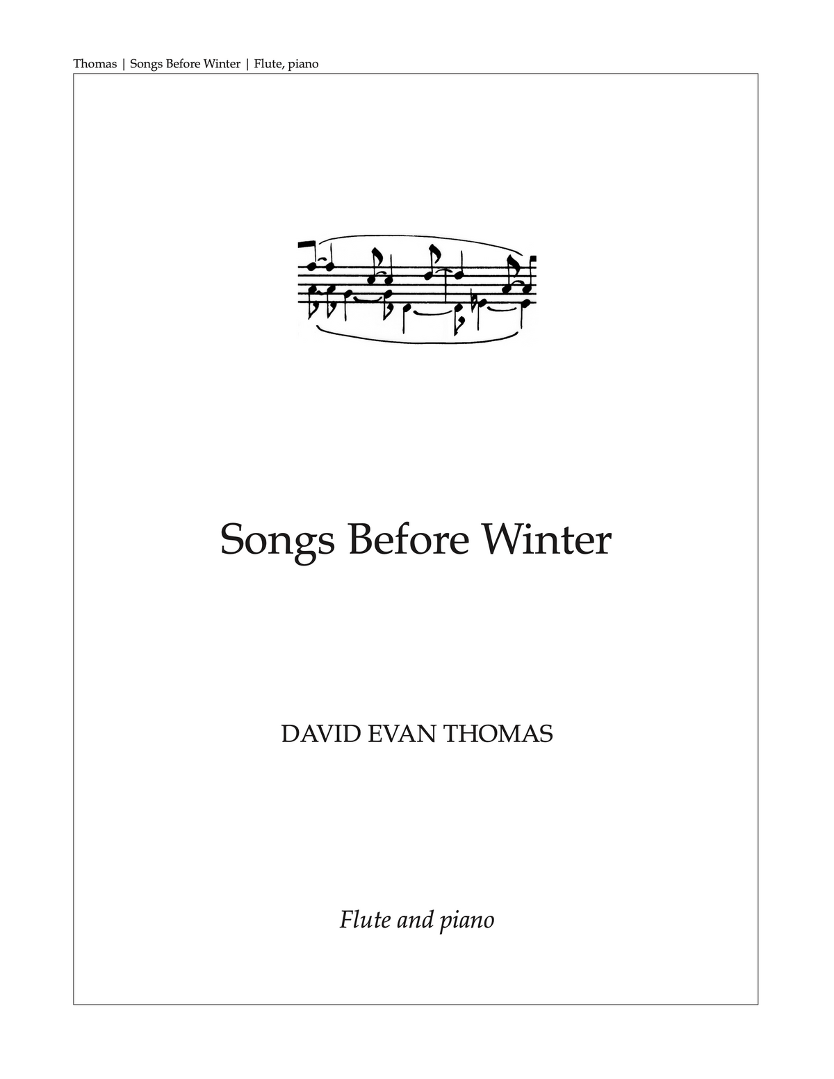 Songs Before Winter – David Evan Thomas