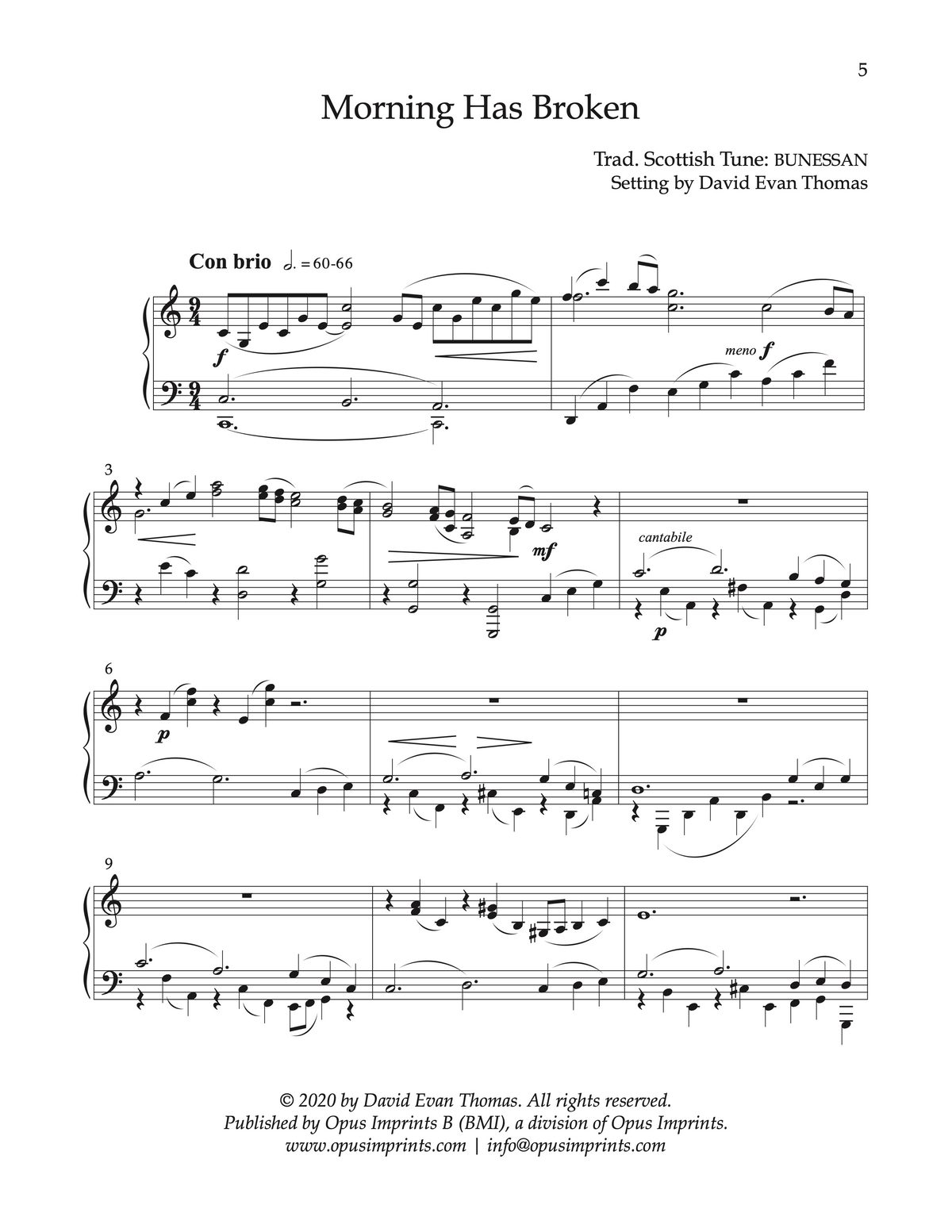 Three Gaelic Melodies - arranged by David Evan Thomas