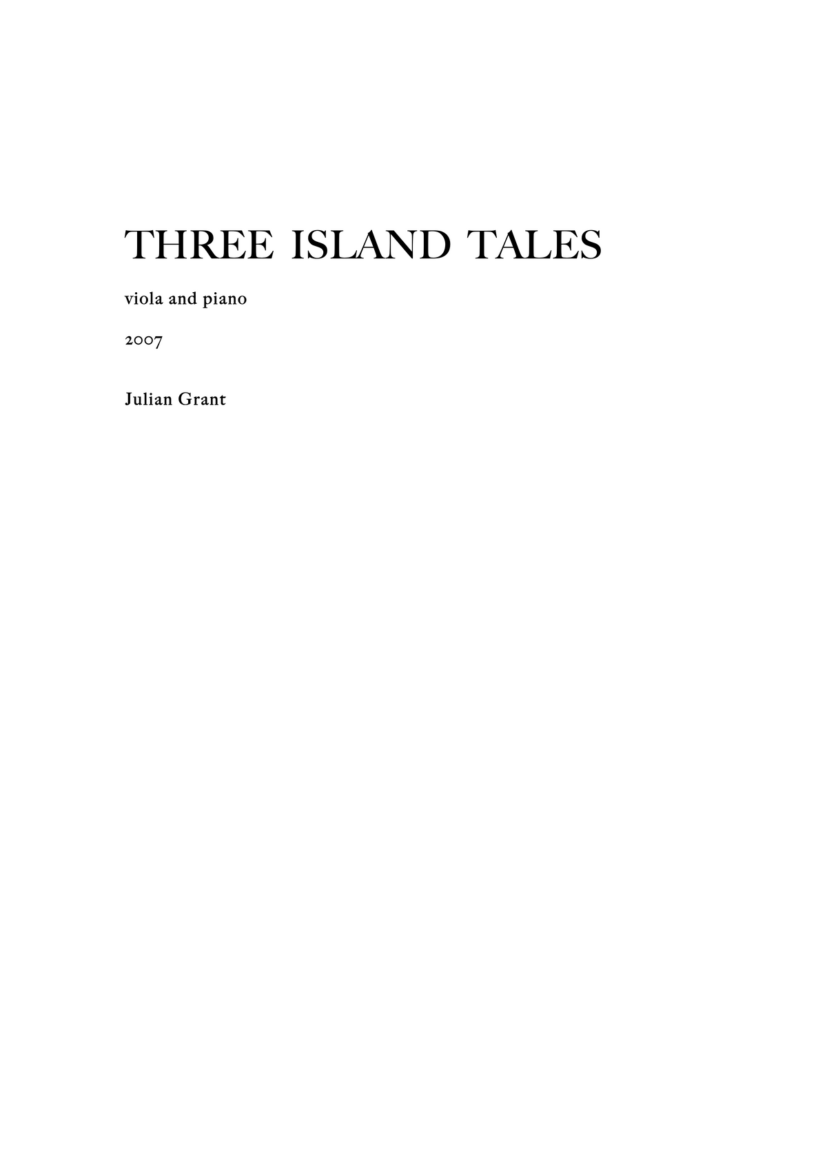 Three Island Tales – Julian Grant
