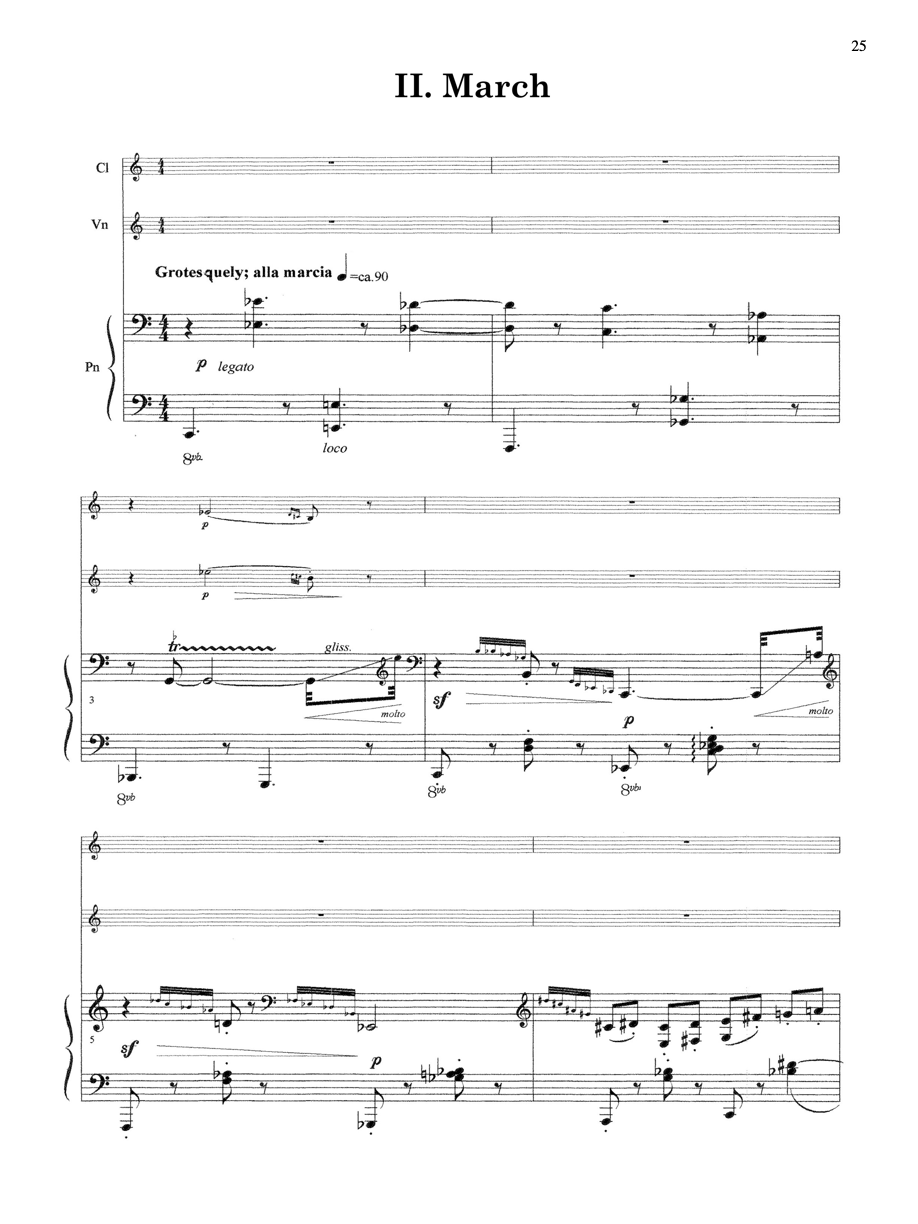 Trio for Clarinet, Violin, and Piano by Paul Schoenfield - Sheet