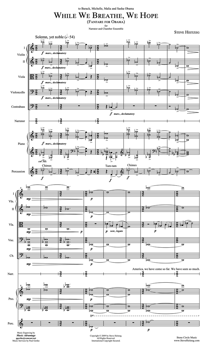 While We Breathe, We Hope (Fanfare for Obama) – Steve Heitzeg