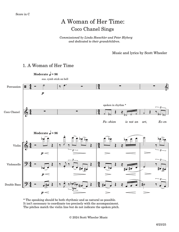 A Woman of Her Time: Coco Chanel Sings – Scott Wheeler