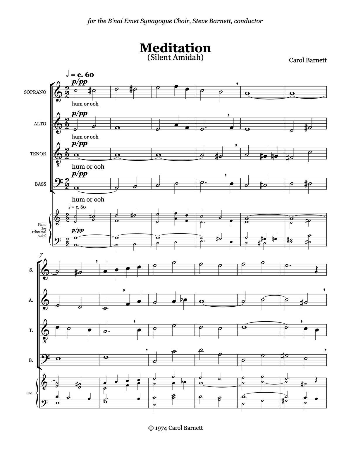 Meditation (Silent Amidah) – Carol Barnett