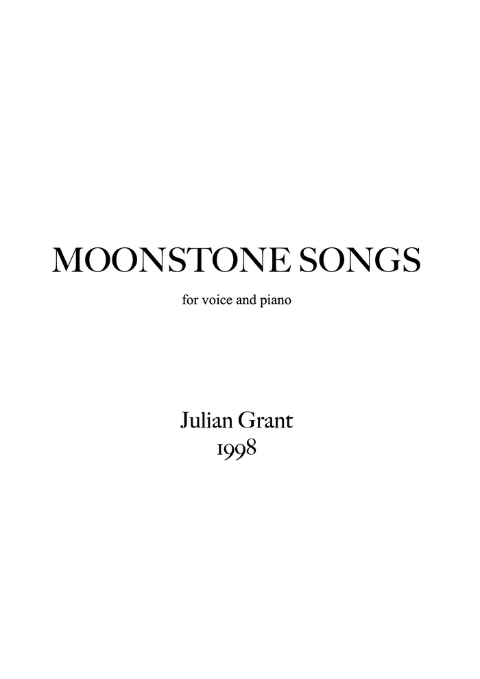 MOONSTONE SONGS - Julian Grant