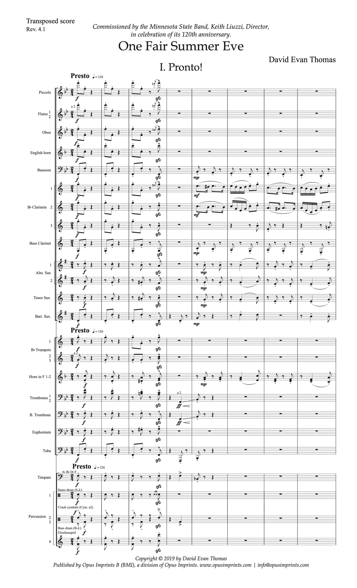 One Fair Summer Eve for Concert Band – David Evan Thomas