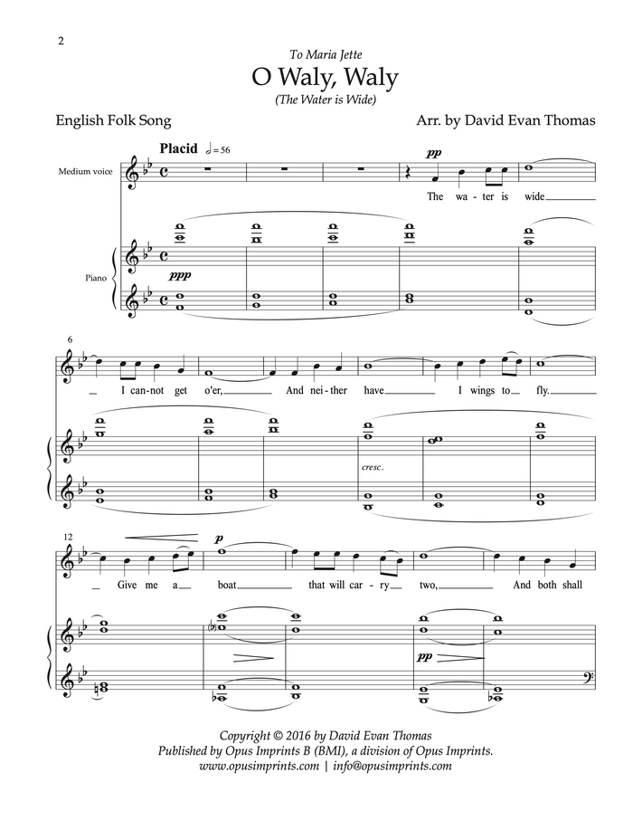 O Waly, Waly - arranged by David Evan Thomas