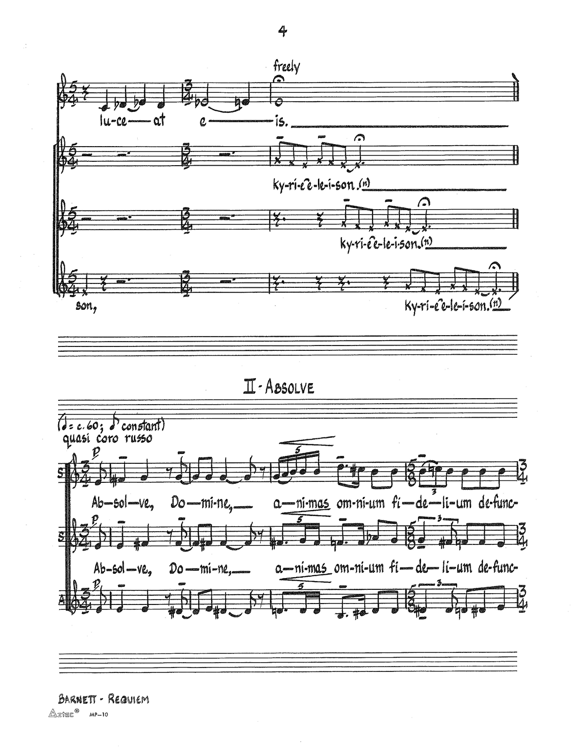 Requiem for Treble Voices –  Carol Barnett