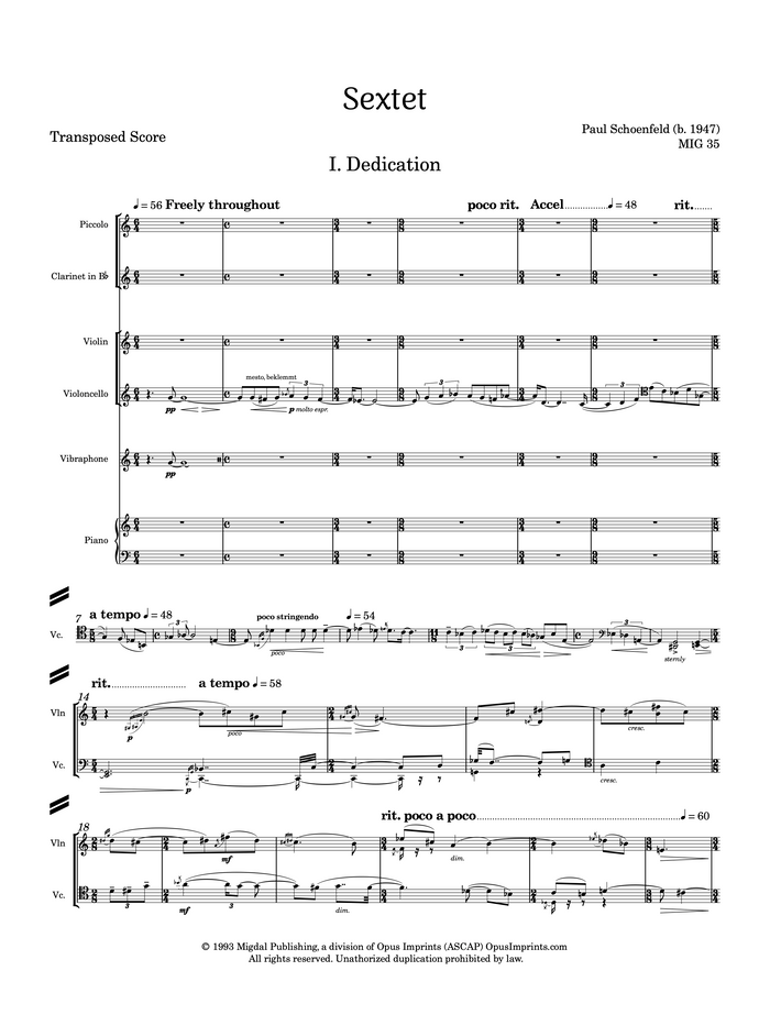 Sextet - Paul Schoenfeld