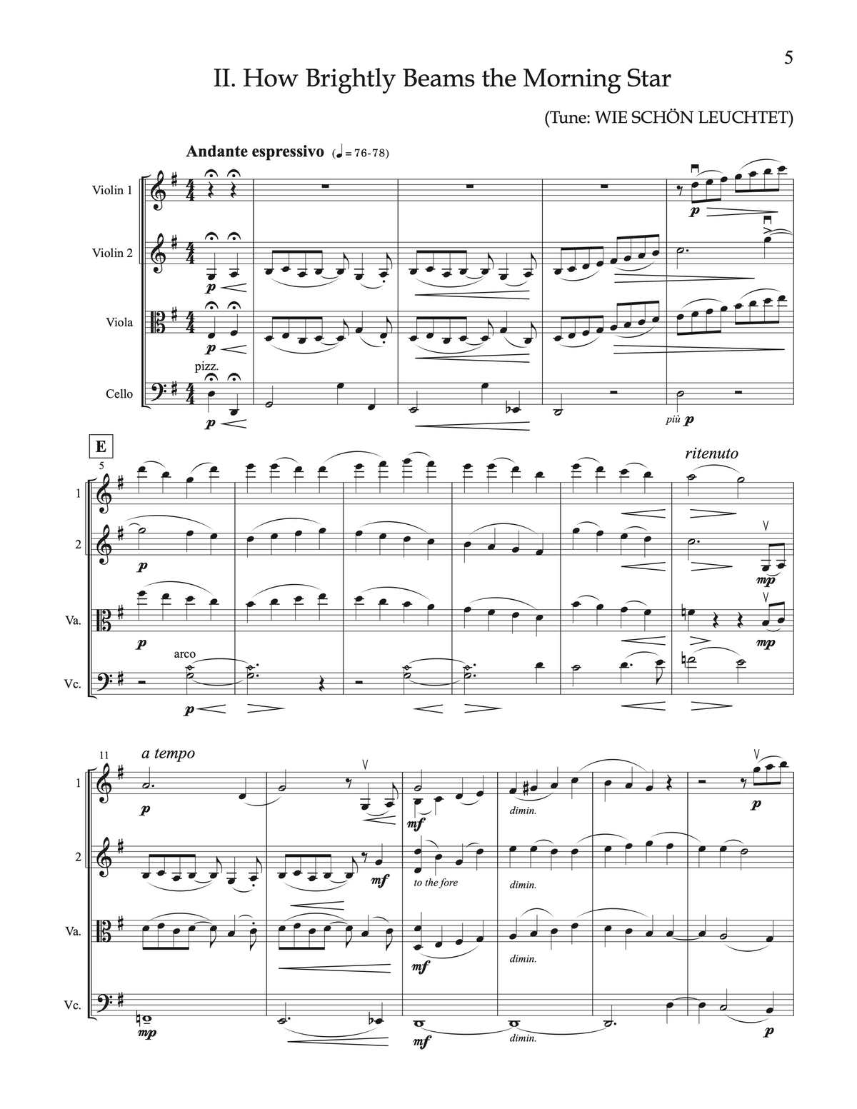 Star Bright: 5 Carols for String Quartet – arr. David Evan Thomas