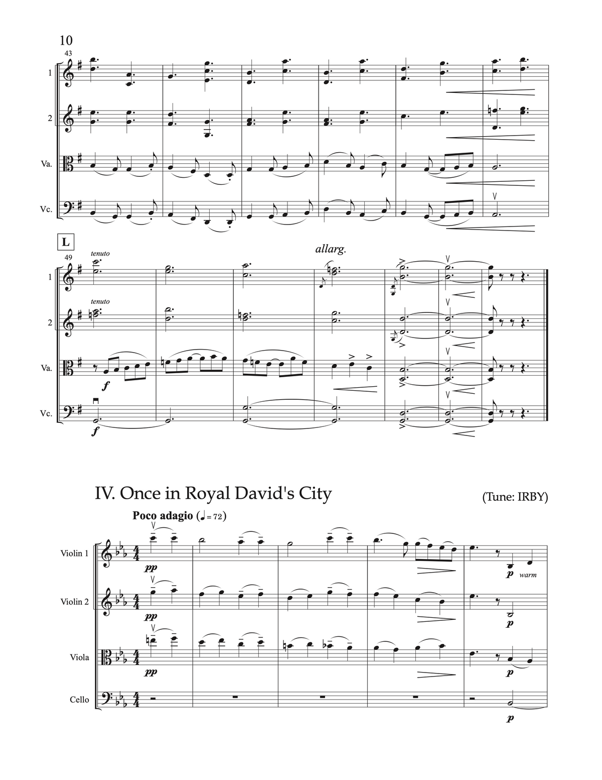 Star Bright: 5 Carols for String Quartet – arr. David Evan Thomas