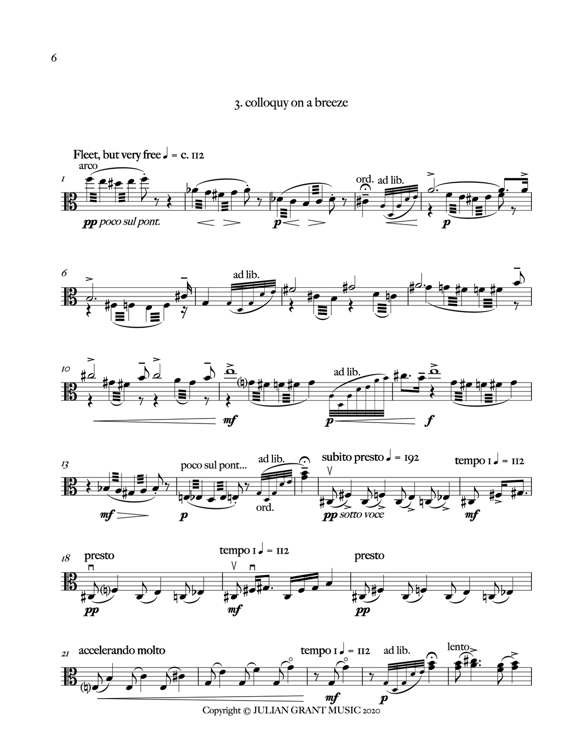 suite for solo viola – Julian Grant