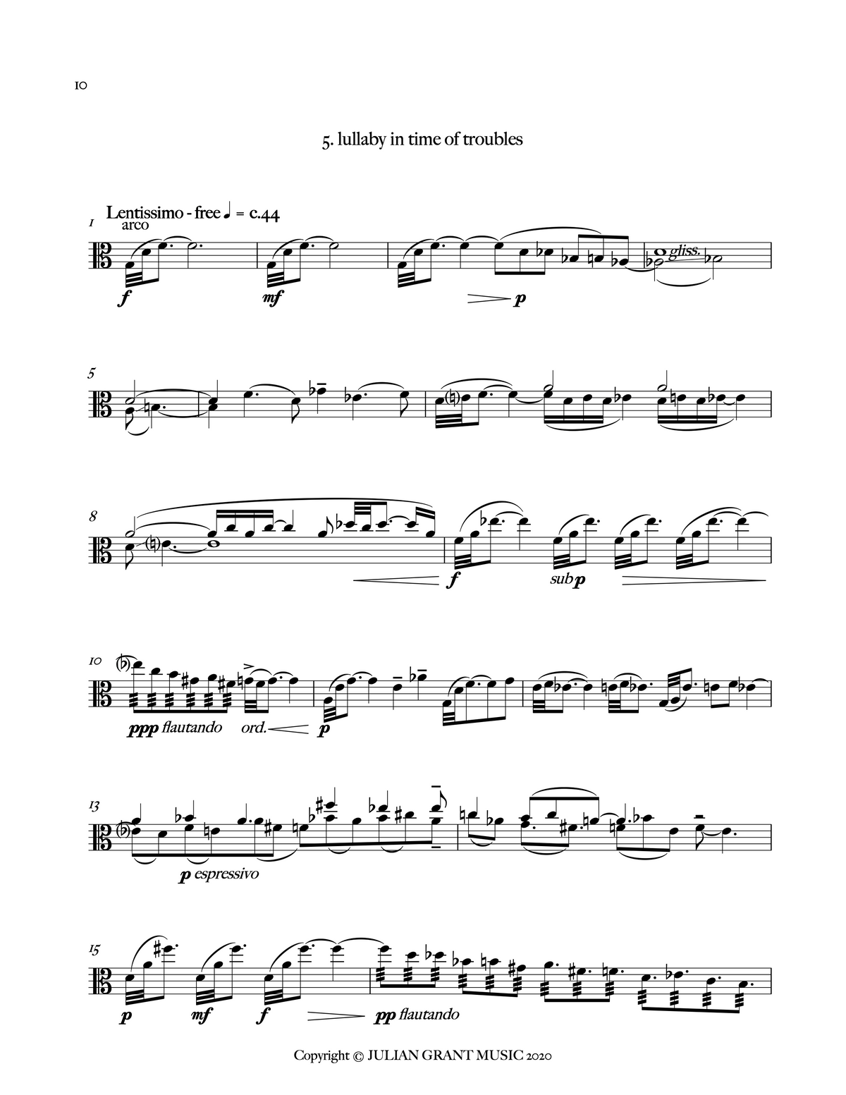 suite for solo viola – Julian Grant