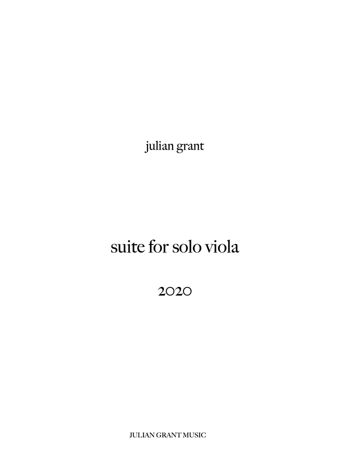suite for solo viola – Julian Grant