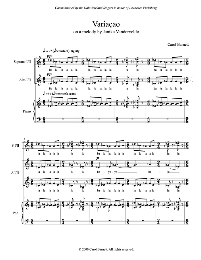 Variaçao – Carol Barnett