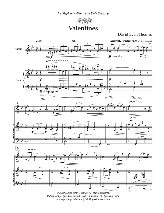 Valentines –  David Evan Thomas