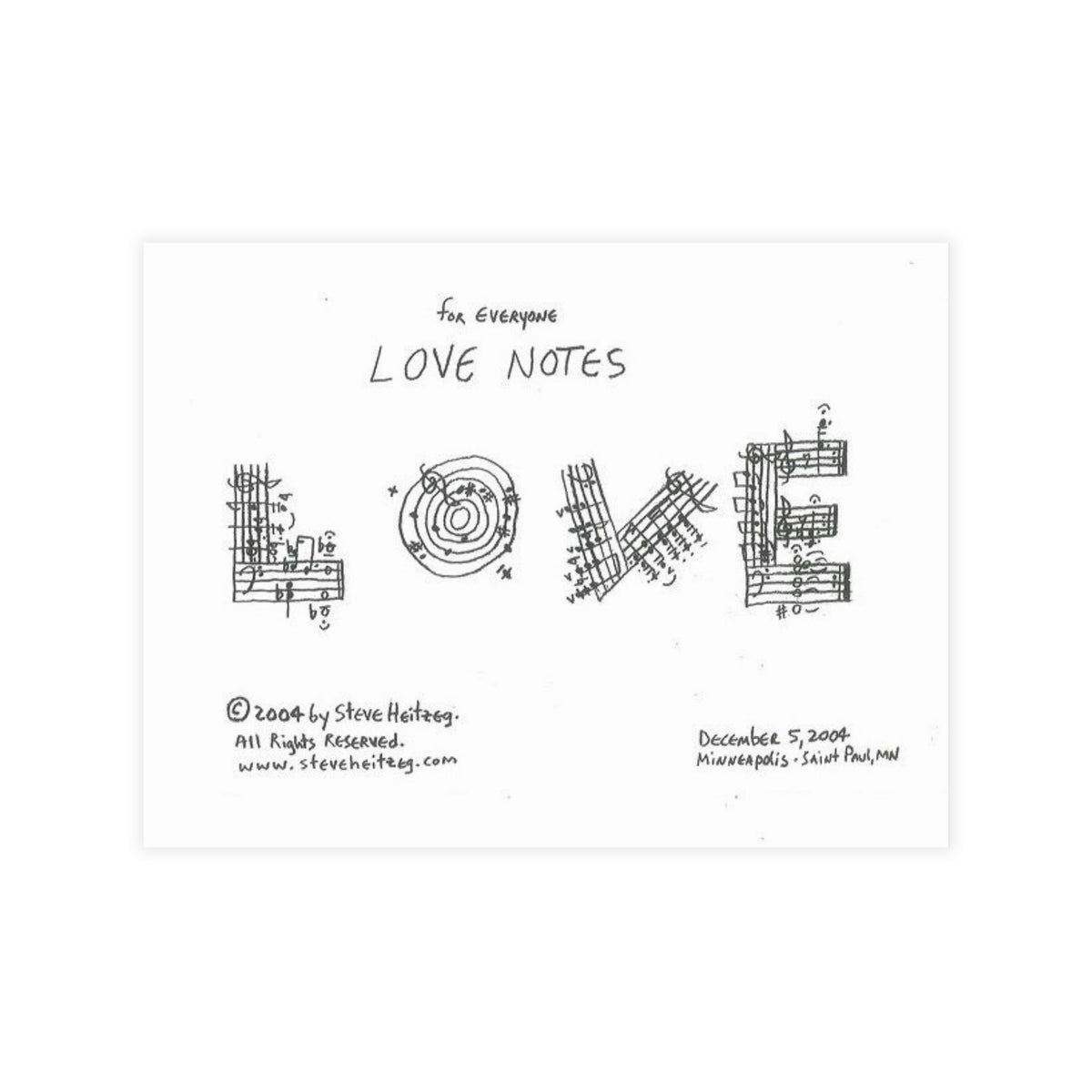 "Love Notes" Postcard – Steve Heitzeg (ecoscore)