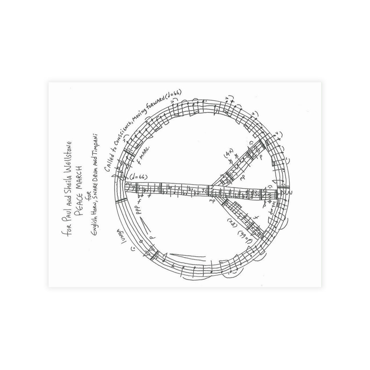 "PEACE MARCH'" Postcard – Steve Heitzeg (ecoscore)