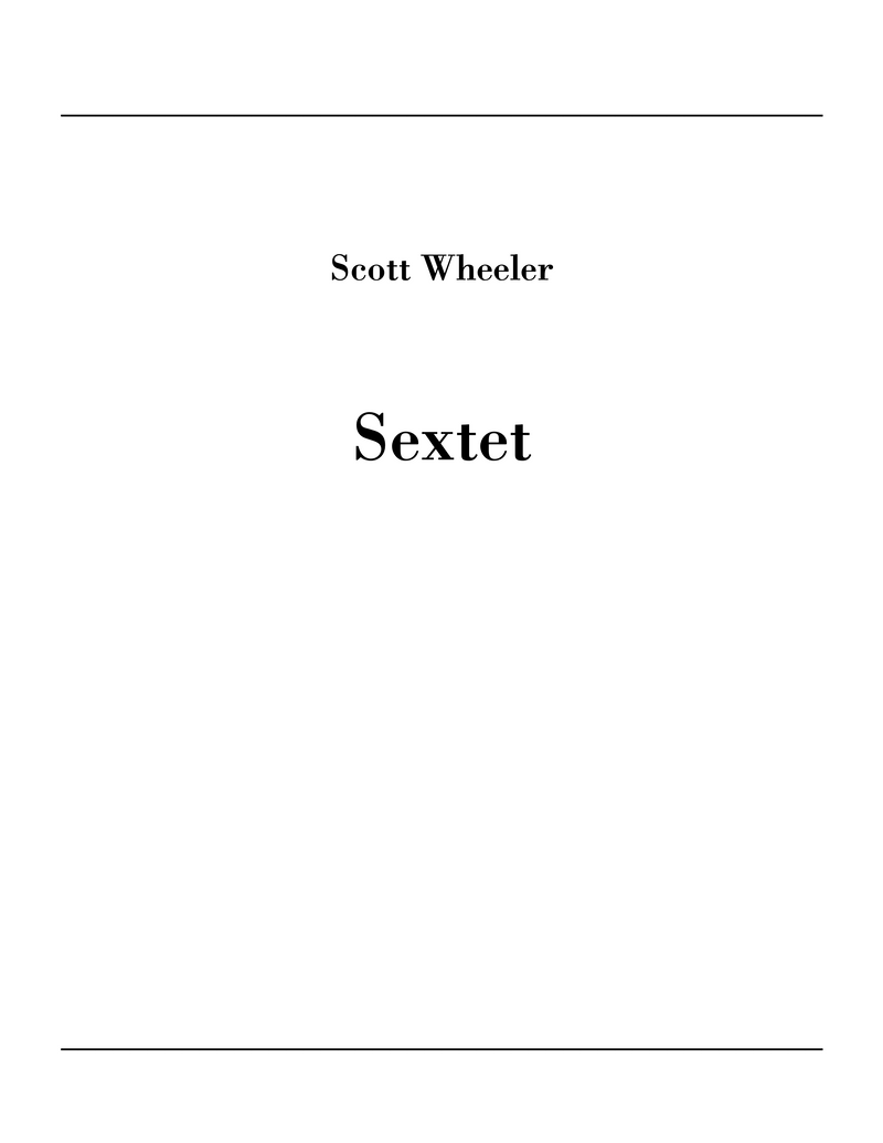 Sextet - Scott Wheeler