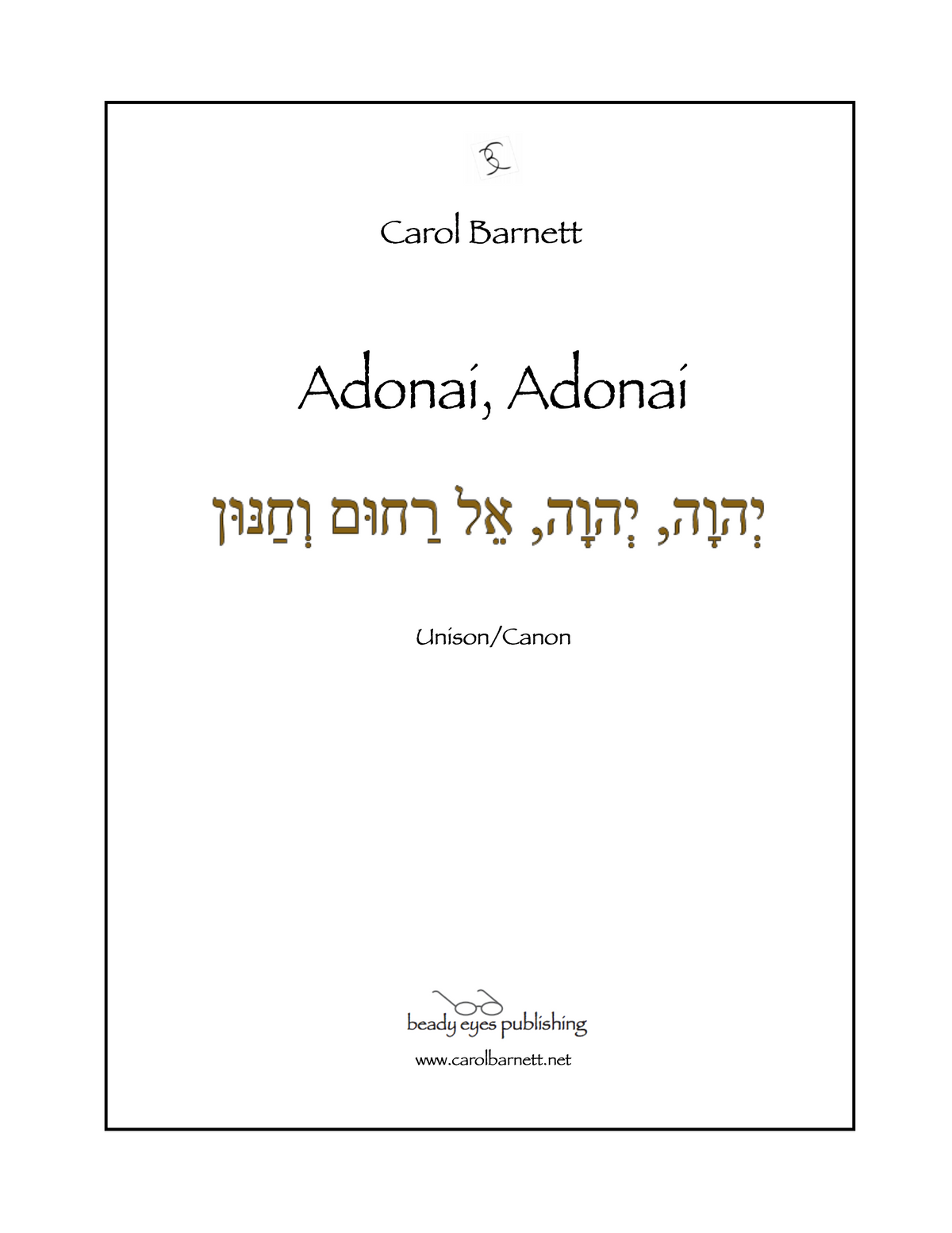 Adonai, Adonai – Carol Barnett