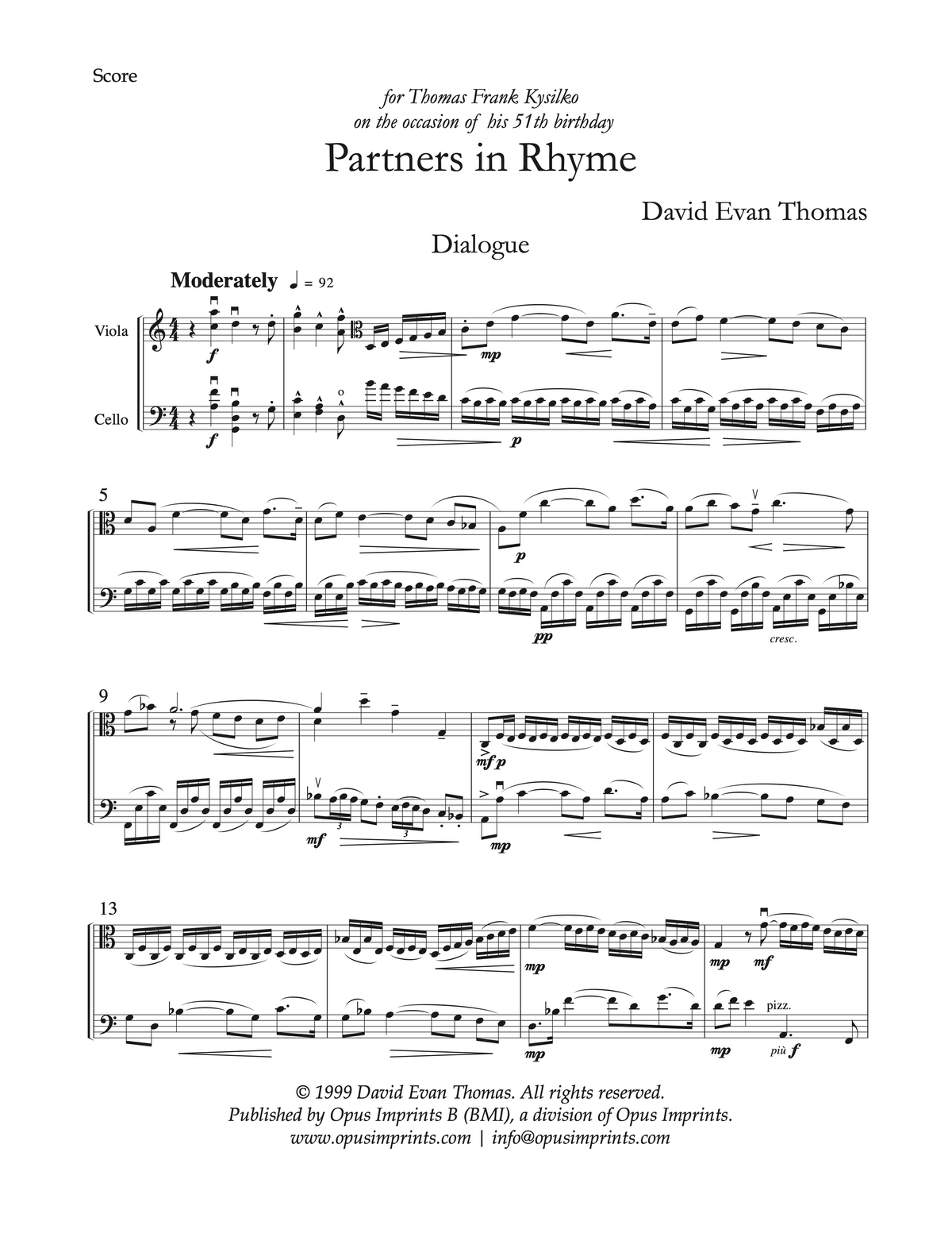 Partners in Rhyme – David Evan Thomas