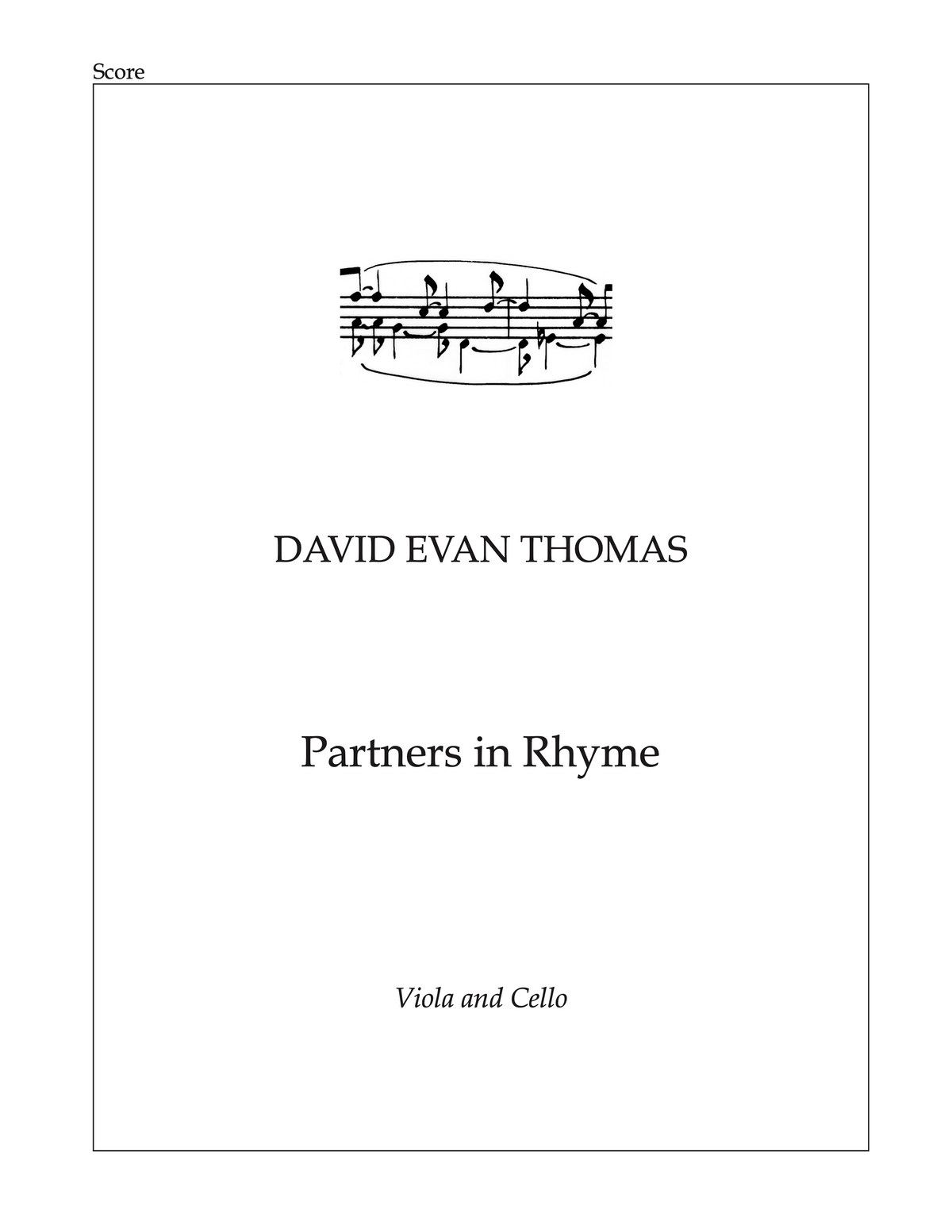 Partners in Rhyme – David Evan Thomas