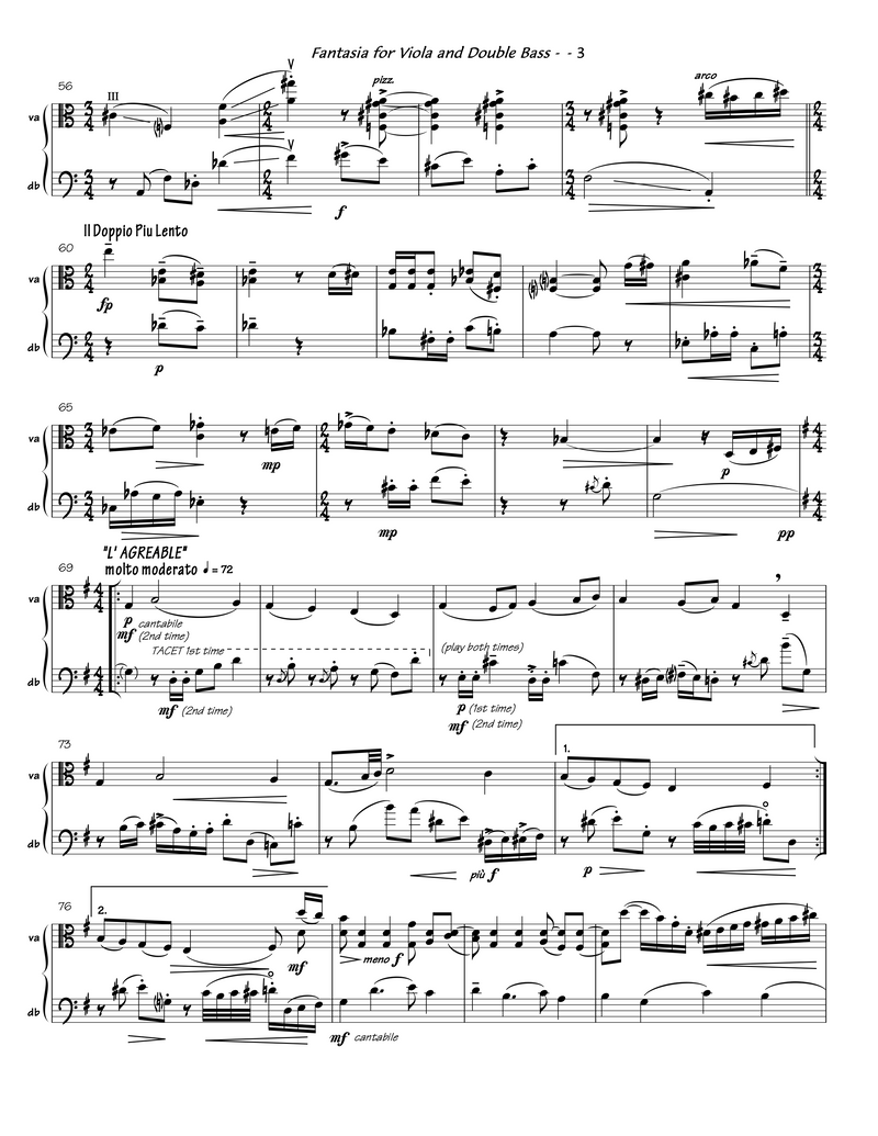 Fantasia for Viola and Bass on Themes by Marin Marais –  John Tartaglia