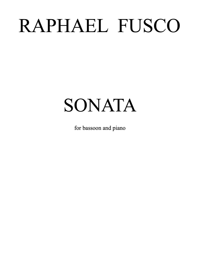 SONATA for bassoon and piano - Raphael Fusco